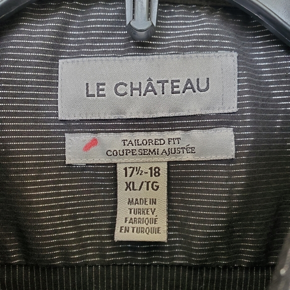 3/$30 Le Chateau black with Silver Men's Long Sleeve Button Down Shirt - Picture 5 of 7